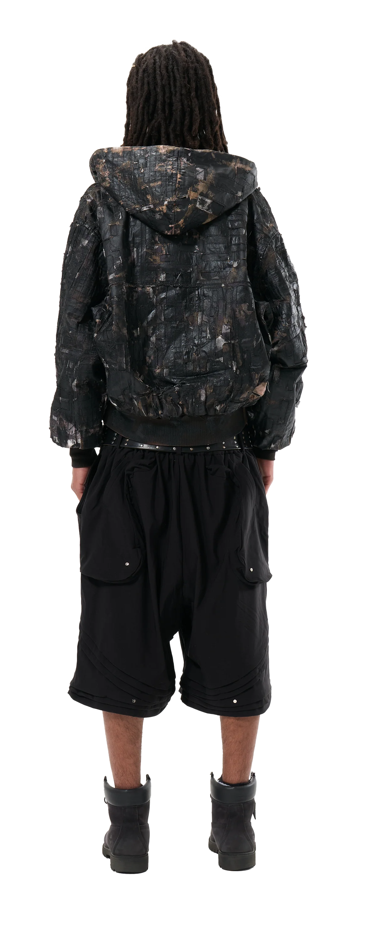 painted boro jacket - black
